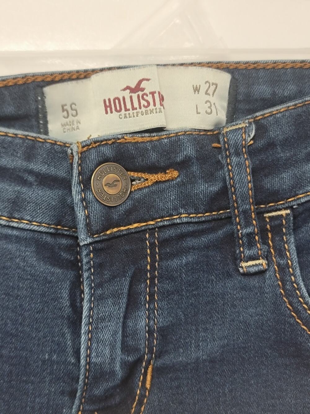 Womens Hollister Dana Point Low Rise Skinny Jeans Dark Blue 27 31 0025